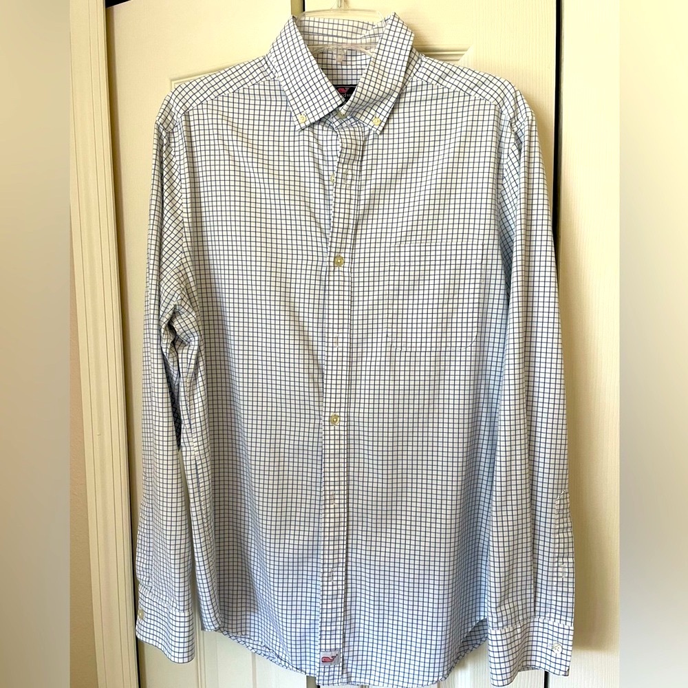 Vineyard Vines Blue and White Checkered Shirt